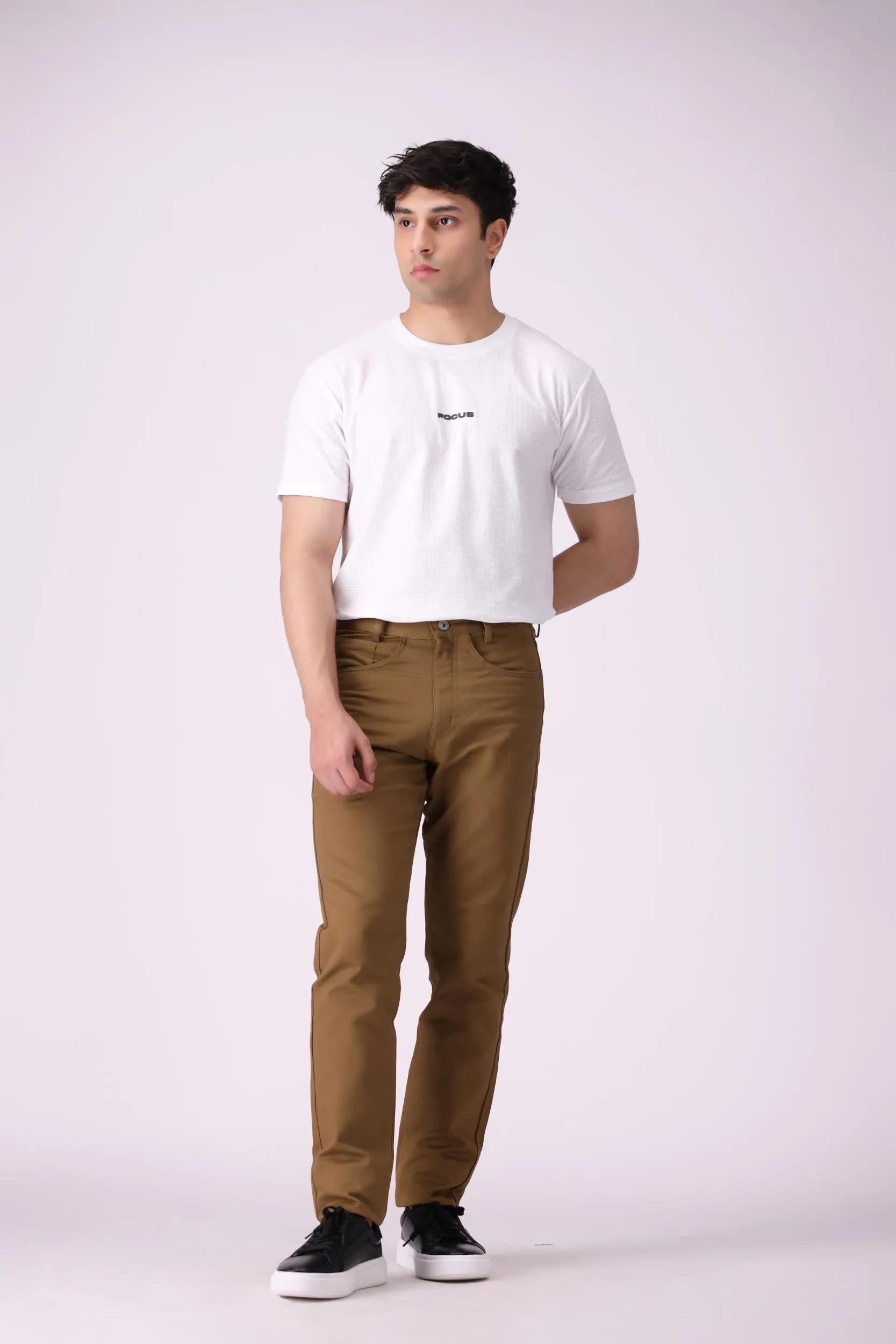Olive Brown Tappered Fit Chino Pants