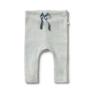 Organic Stripe Legging - Bluestone