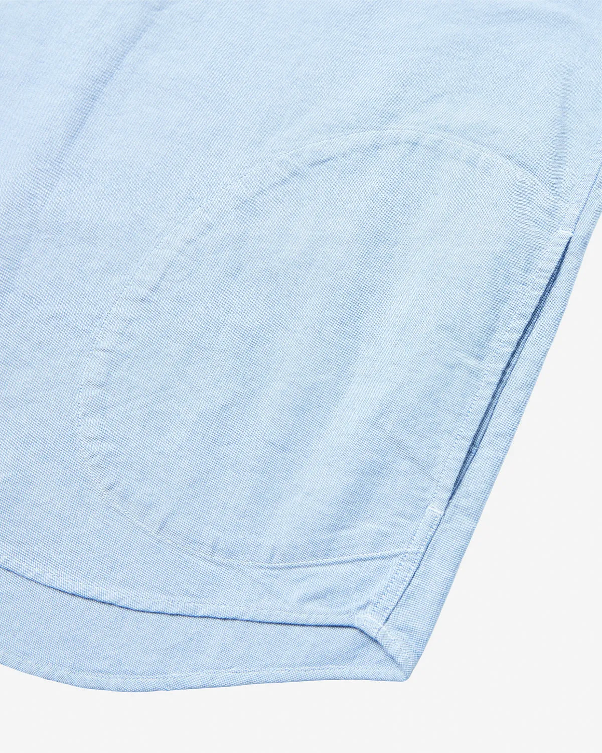 Oxford Round Collar Pullover Shirt Plain - Blue