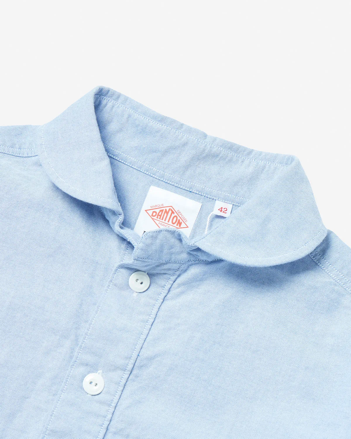 Oxford Round Collar Pullover Shirt Plain - Blue