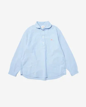 Oxford Round Collar Pullover Shirt Plain - Blue