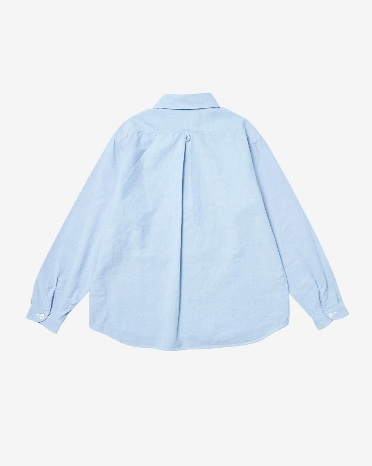 Oxford Round Collar Pullover Shirt Plain - Blue