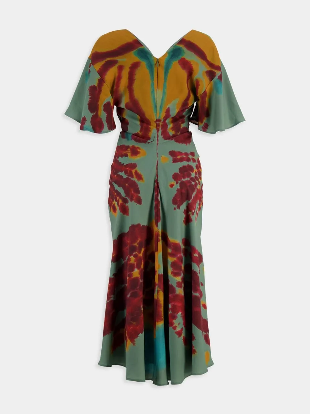 Pelopenese Tie-Dye V-Neck Midi Dress