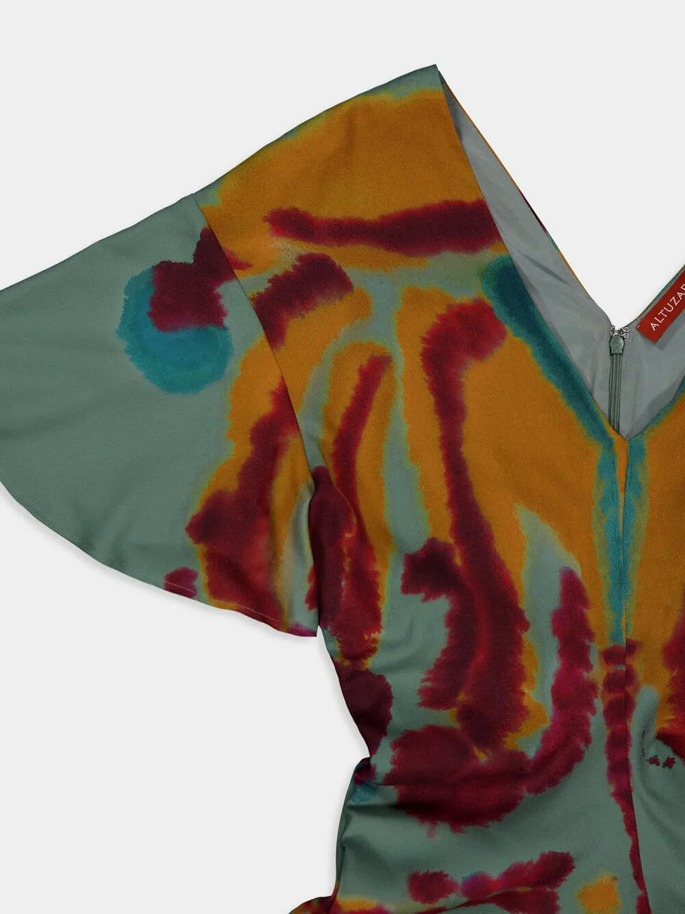 Pelopenese Tie-Dye V-Neck Midi Dress