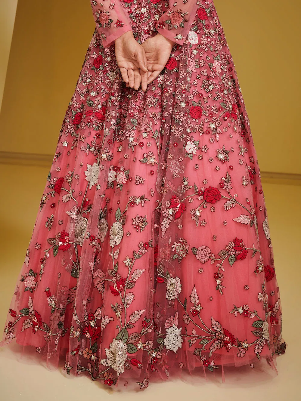 Pink Embroidered Gown