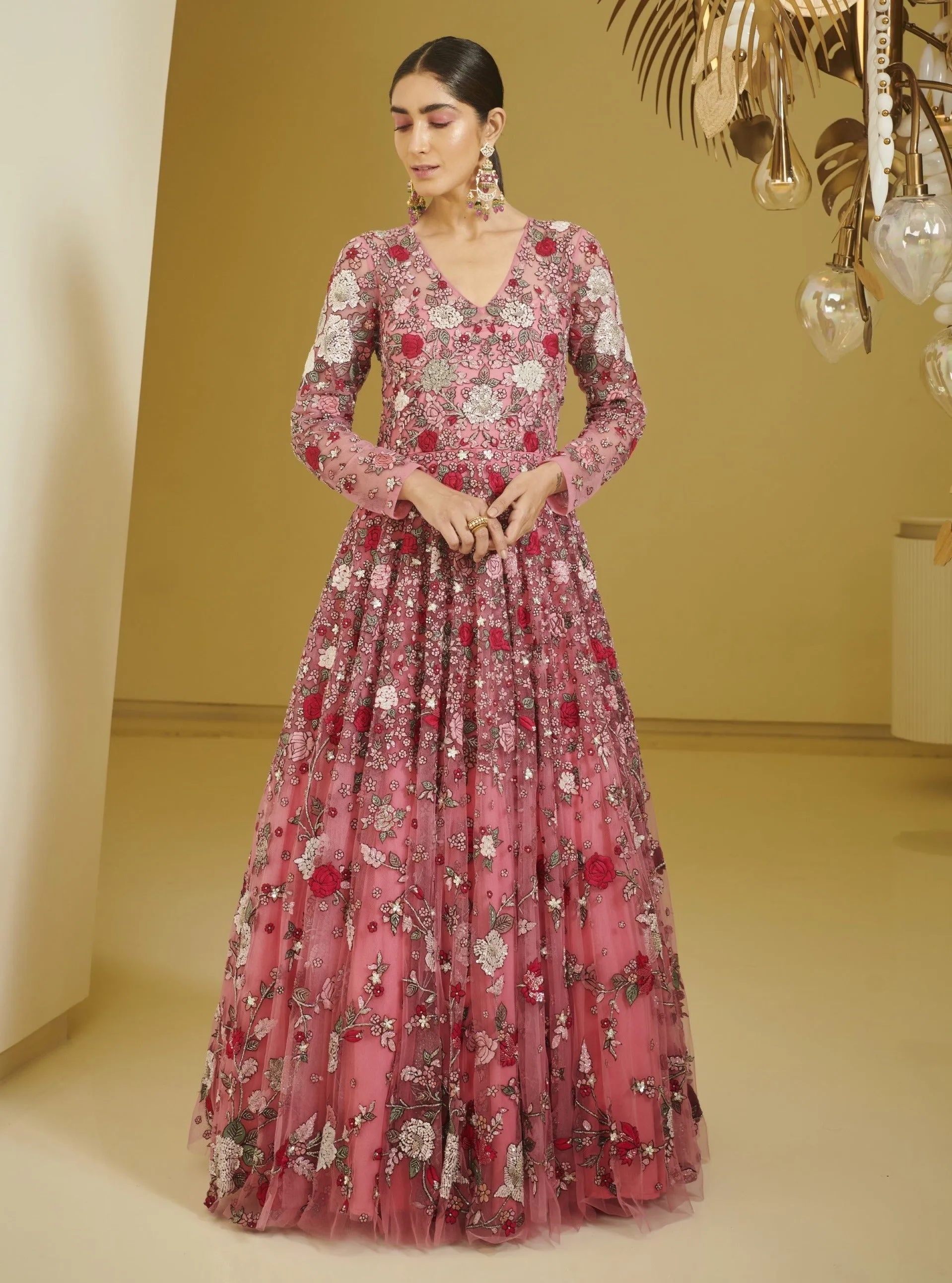 Pink Embroidered Gown
