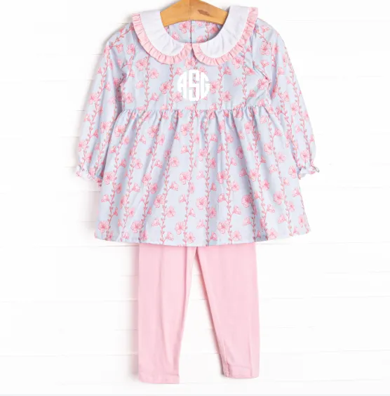 Pink Petunia Legging Set, Pink