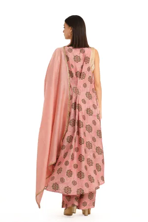 Pink signature print tunic set