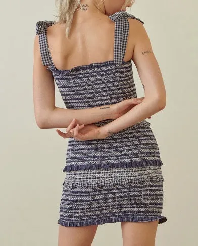 Plaid Gingham Smocked Mini Dress