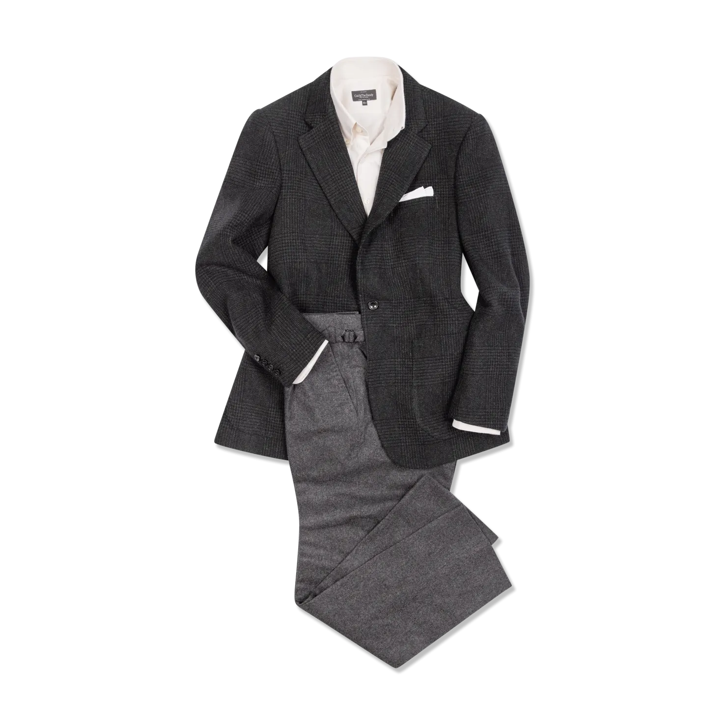Pleat Front Trouser in Charcoal Grey Flannel