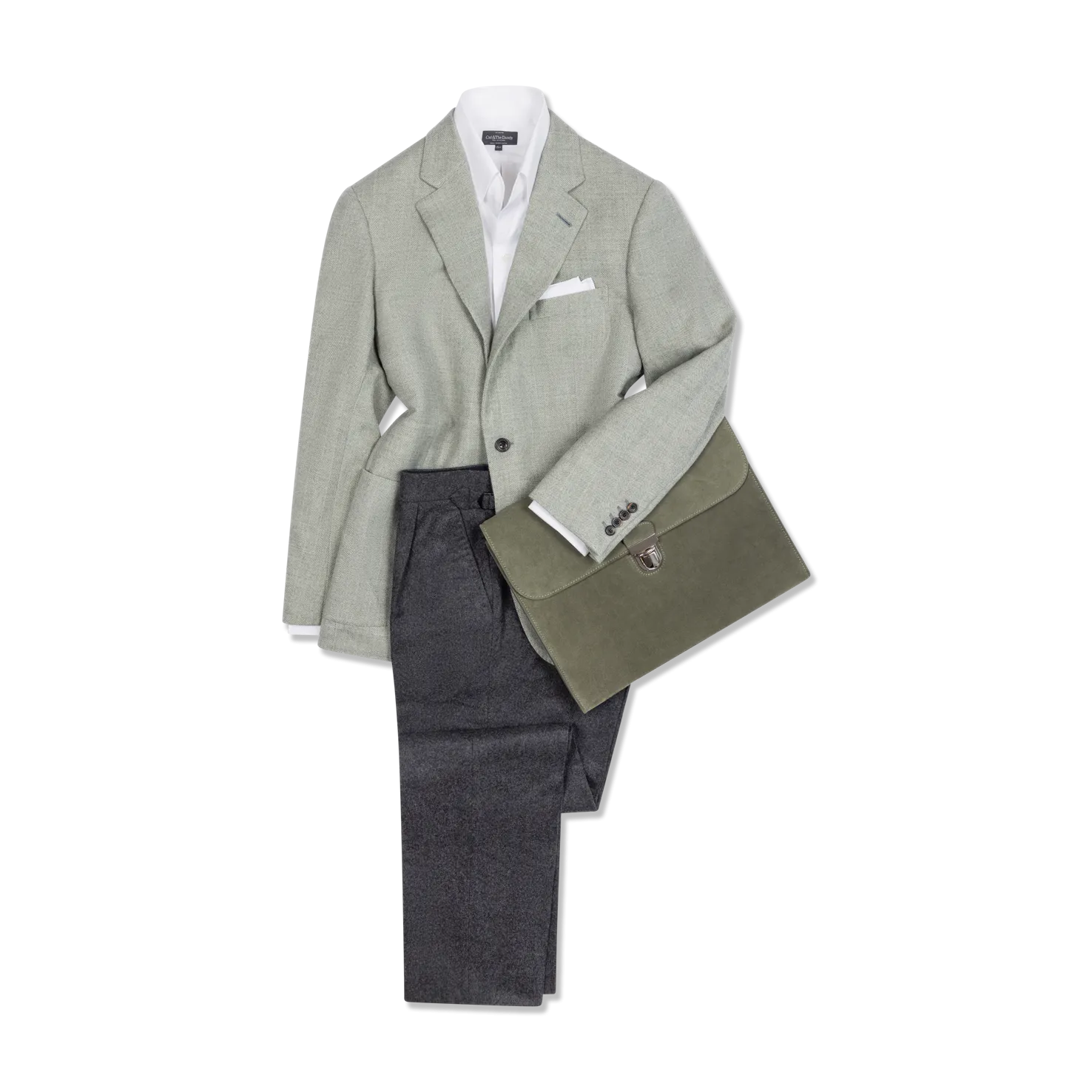 Pleat Front Trouser in Charcoal Grey Flannel