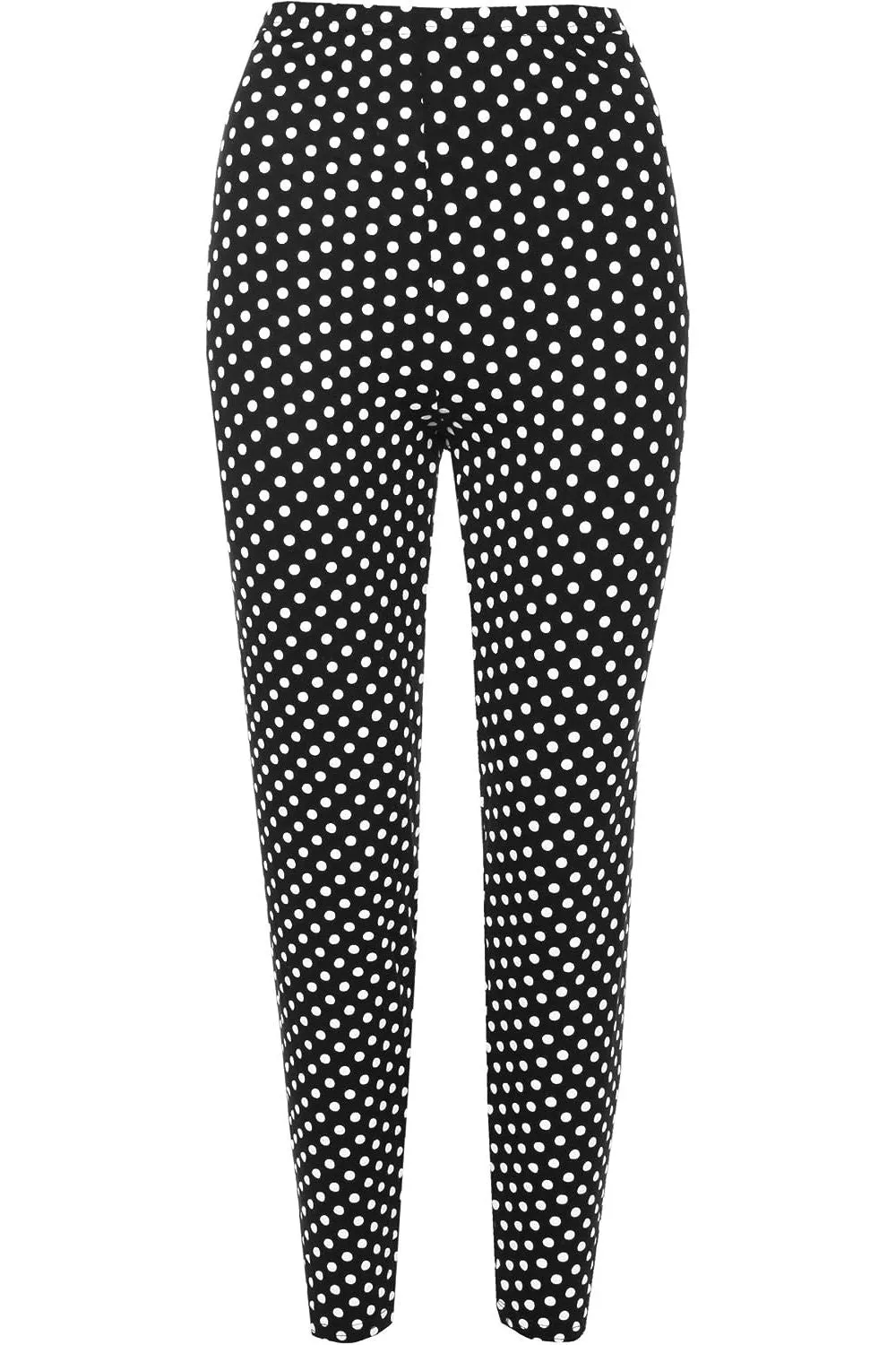 Plus Size  Black Polka Dot White Spot Leggings
