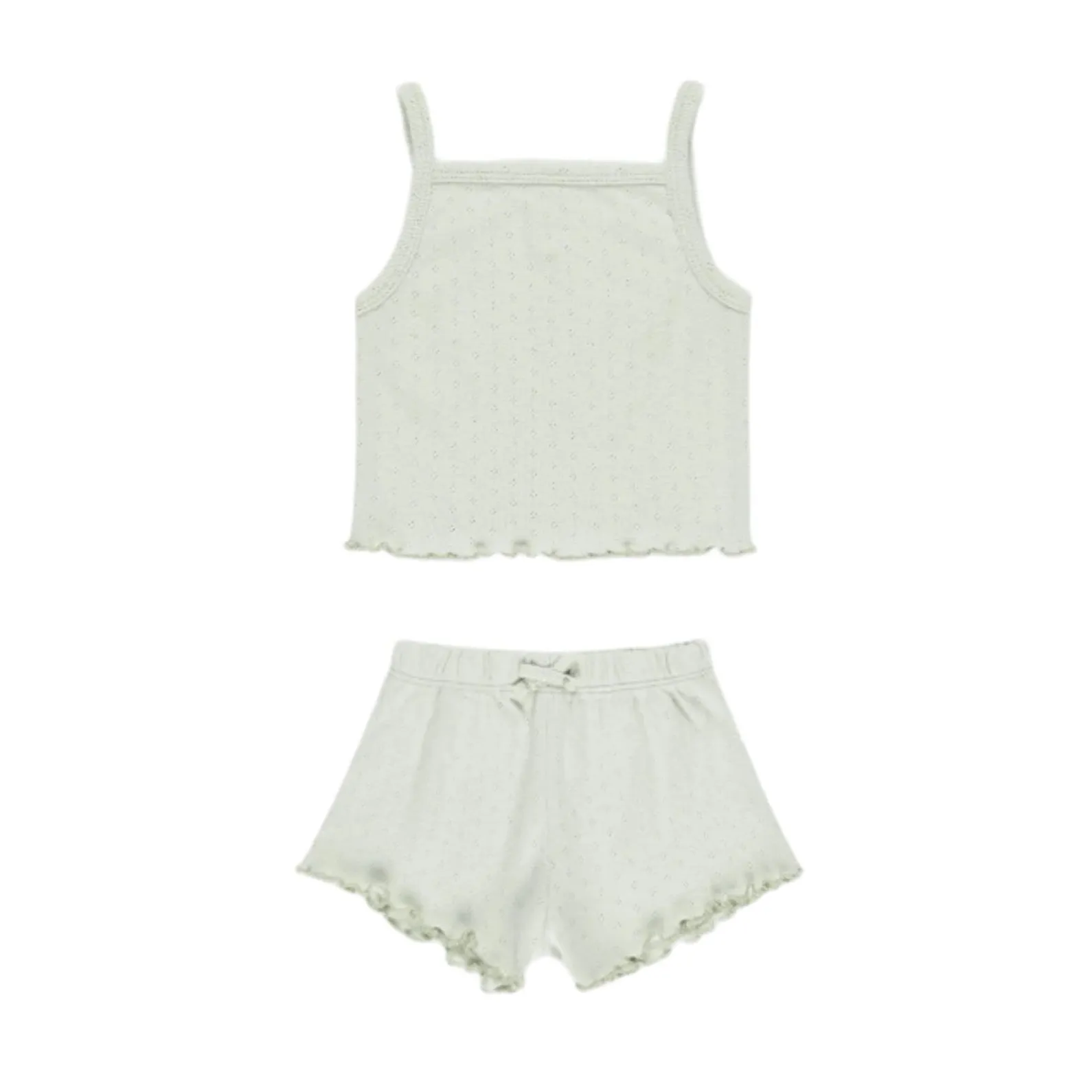 Pointelle Tank   Shortie Set || Mint