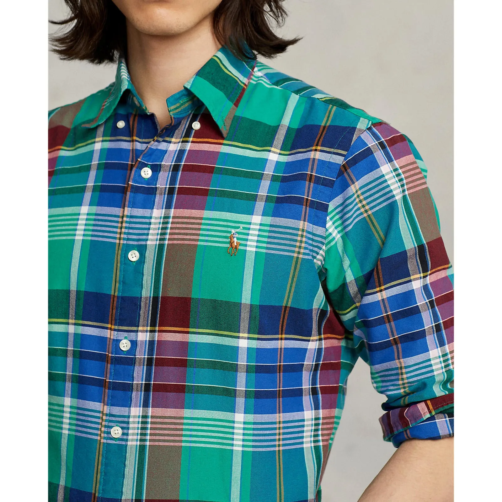 Polo Ralph Lauren - Oxford Shirt - Plaid - Bright Green, Blue, Red