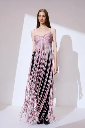 Printed cord work long top