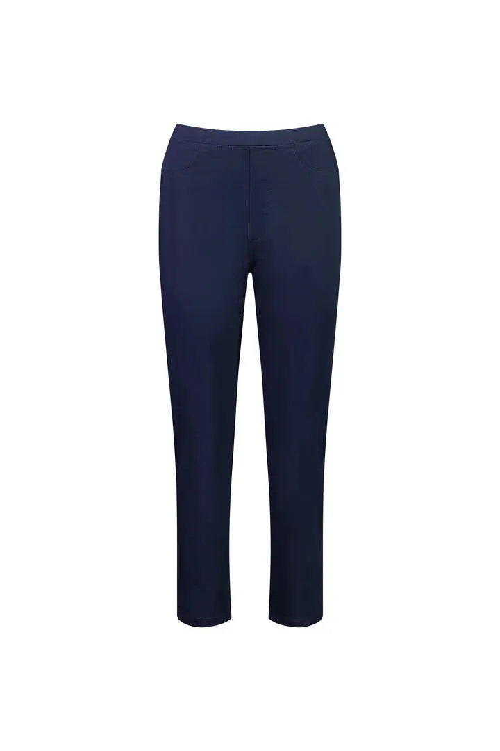 Pull On 7/8 Trousers - Navy