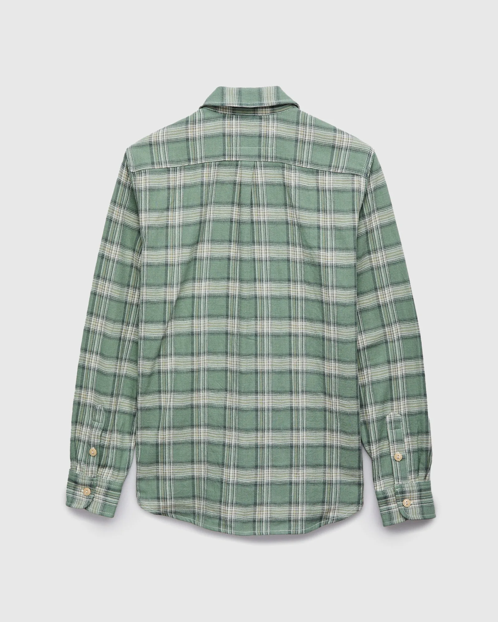 "Oxford Shirt" in Sage Herringbone Plaid