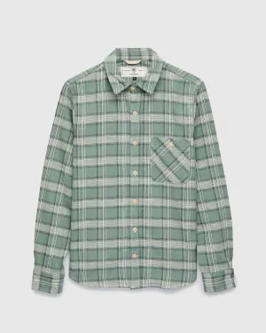 "Oxford Shirt" in Sage Herringbone Plaid