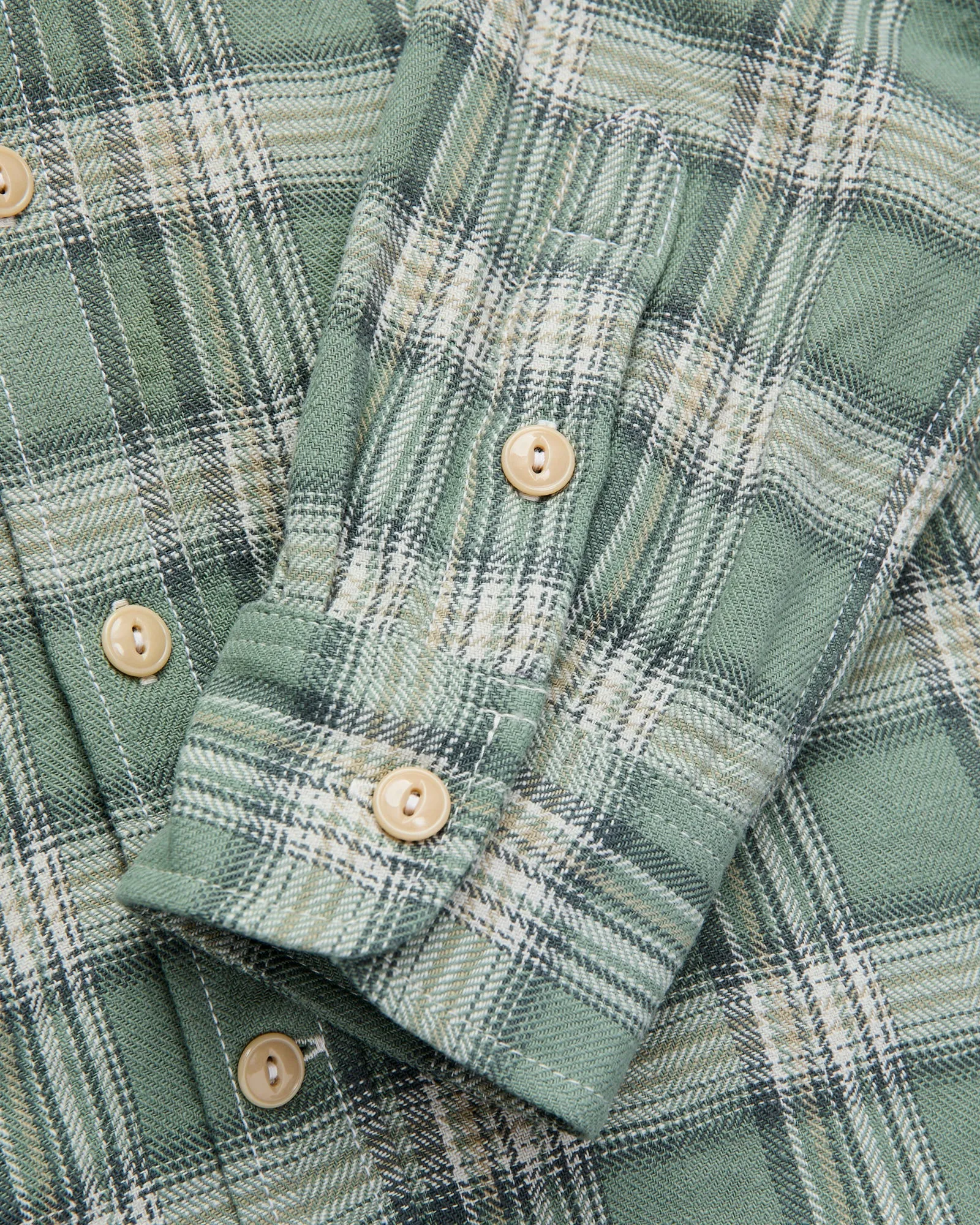 "Oxford Shirt" in Sage Herringbone Plaid