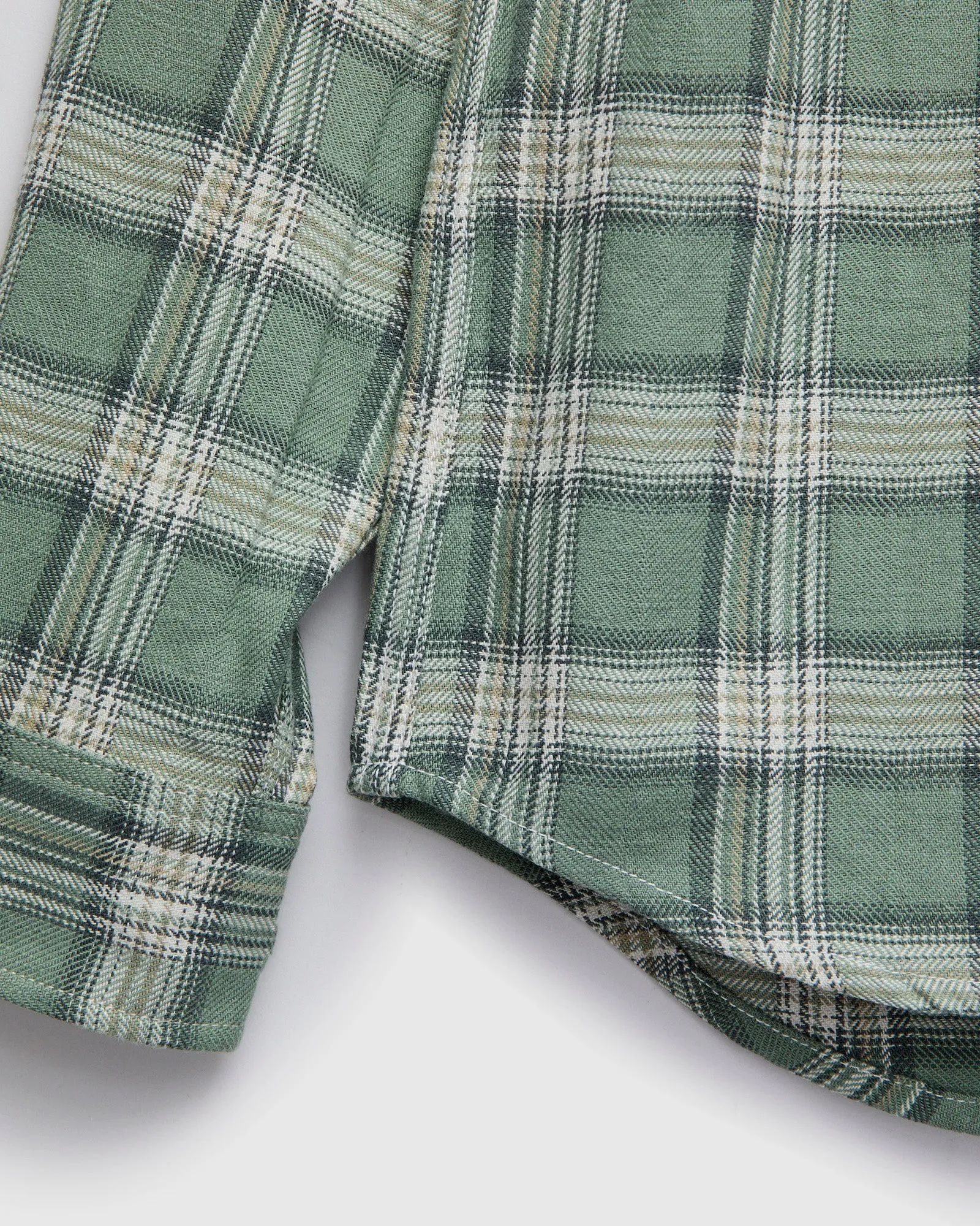"Oxford Shirt" in Sage Herringbone Plaid