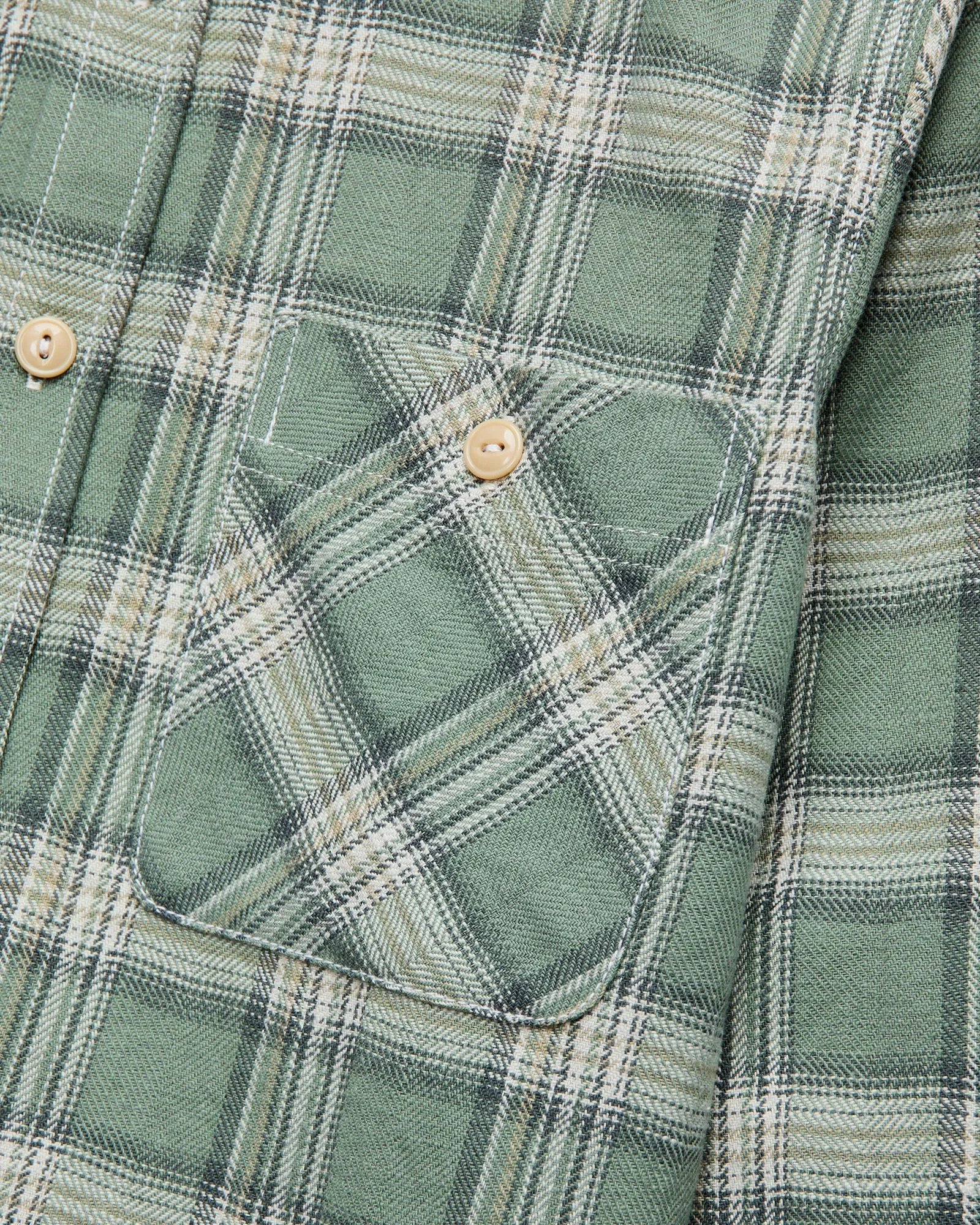"Oxford Shirt" in Sage Herringbone Plaid