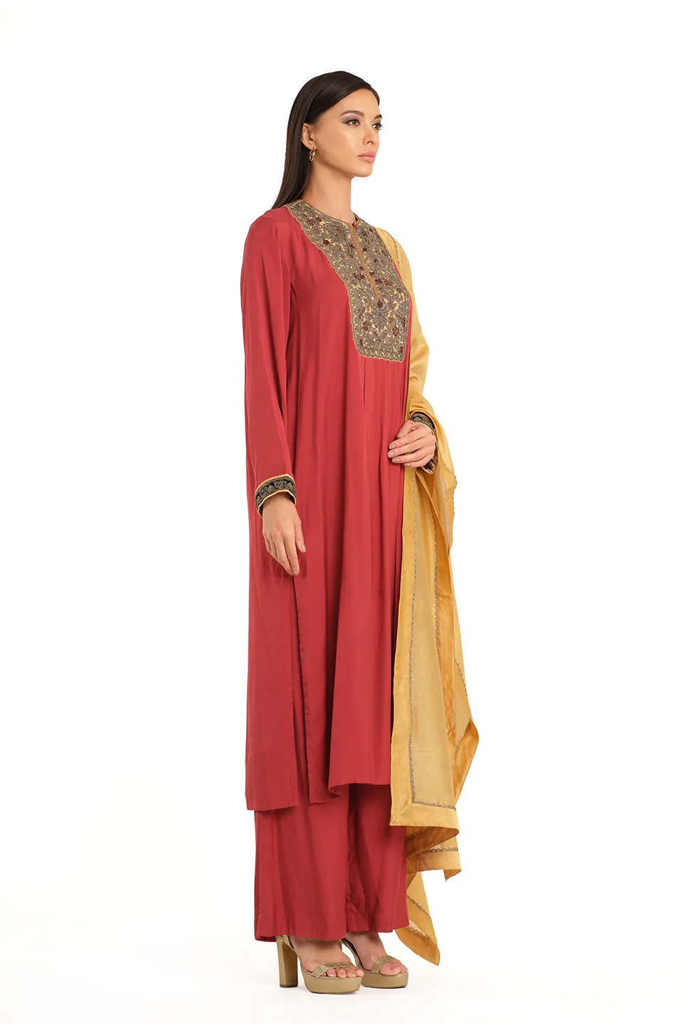 Red tunic set