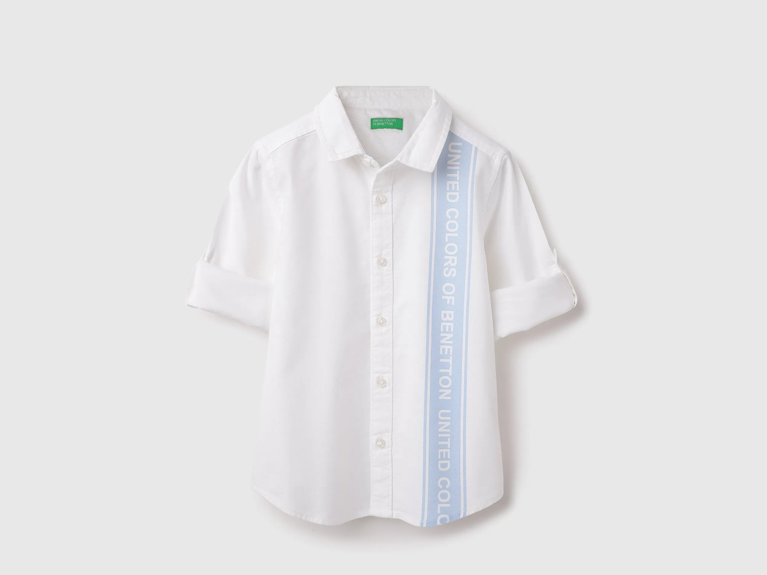 Regular Fit Spread Collar Printed Oxford Shirt
