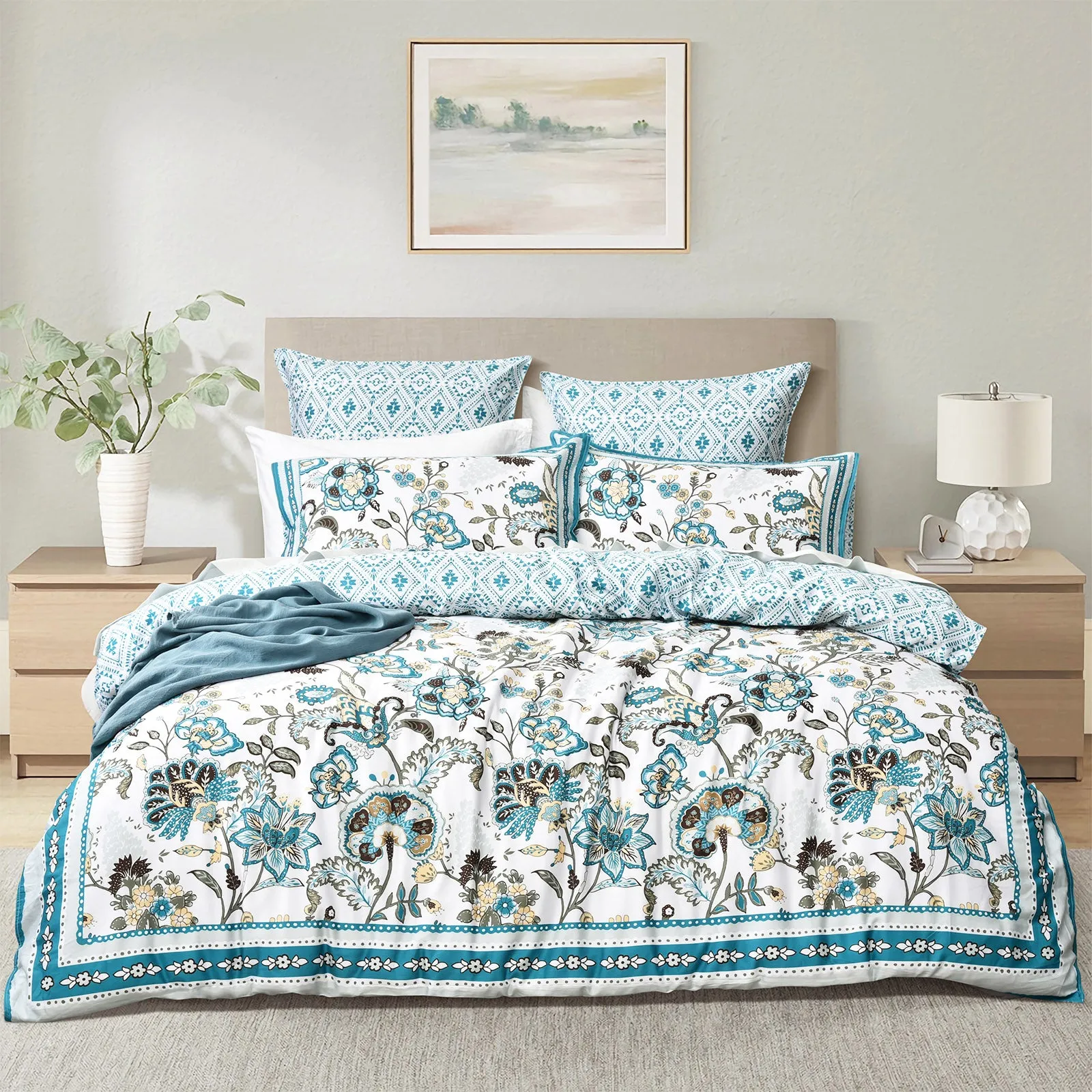 Renee Taylor 300 TC Cotton Reversible Quilt Cover Sets - Anaya