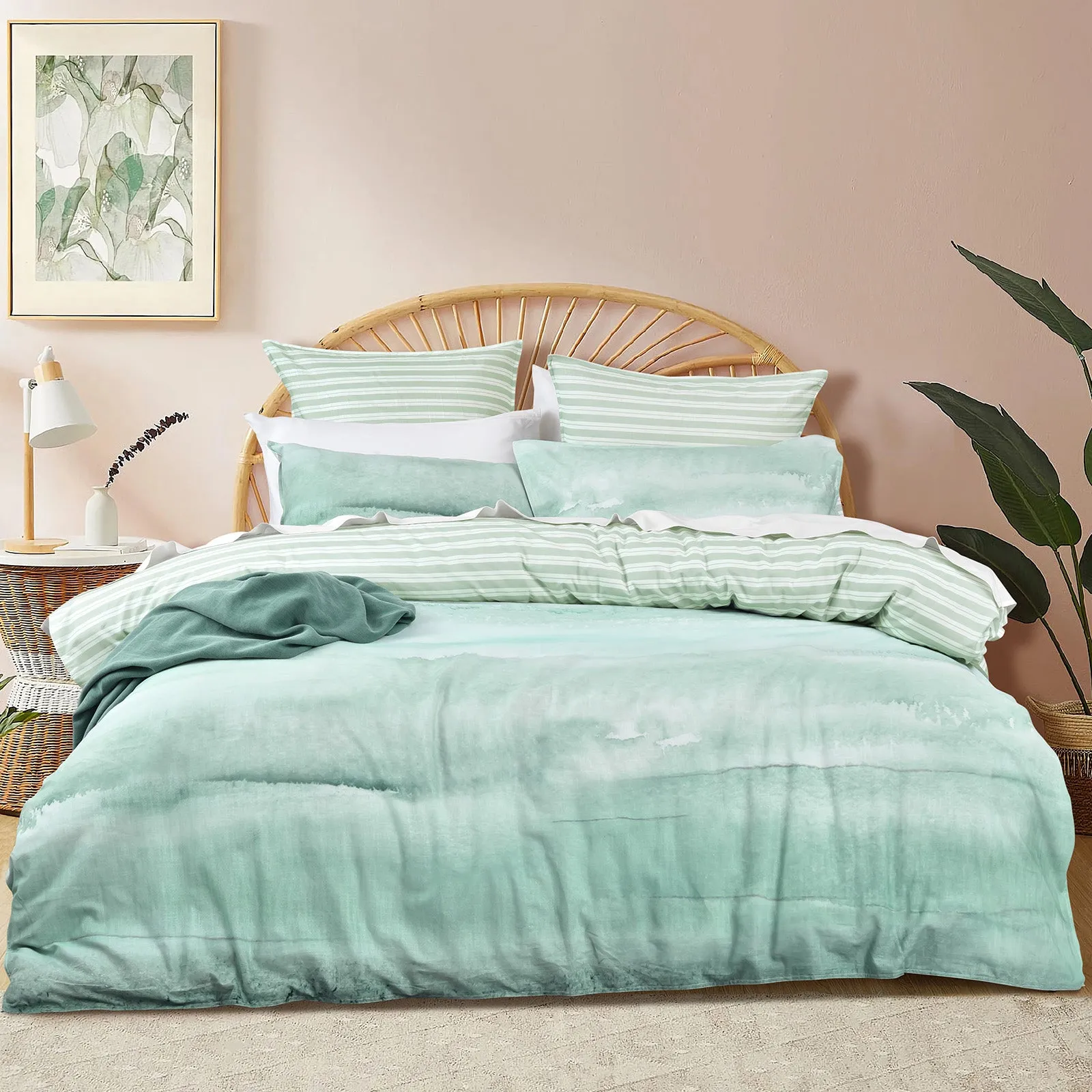 Renee Taylor 300 TC Cotton Reversible Quilt Cover Sets - Terrain