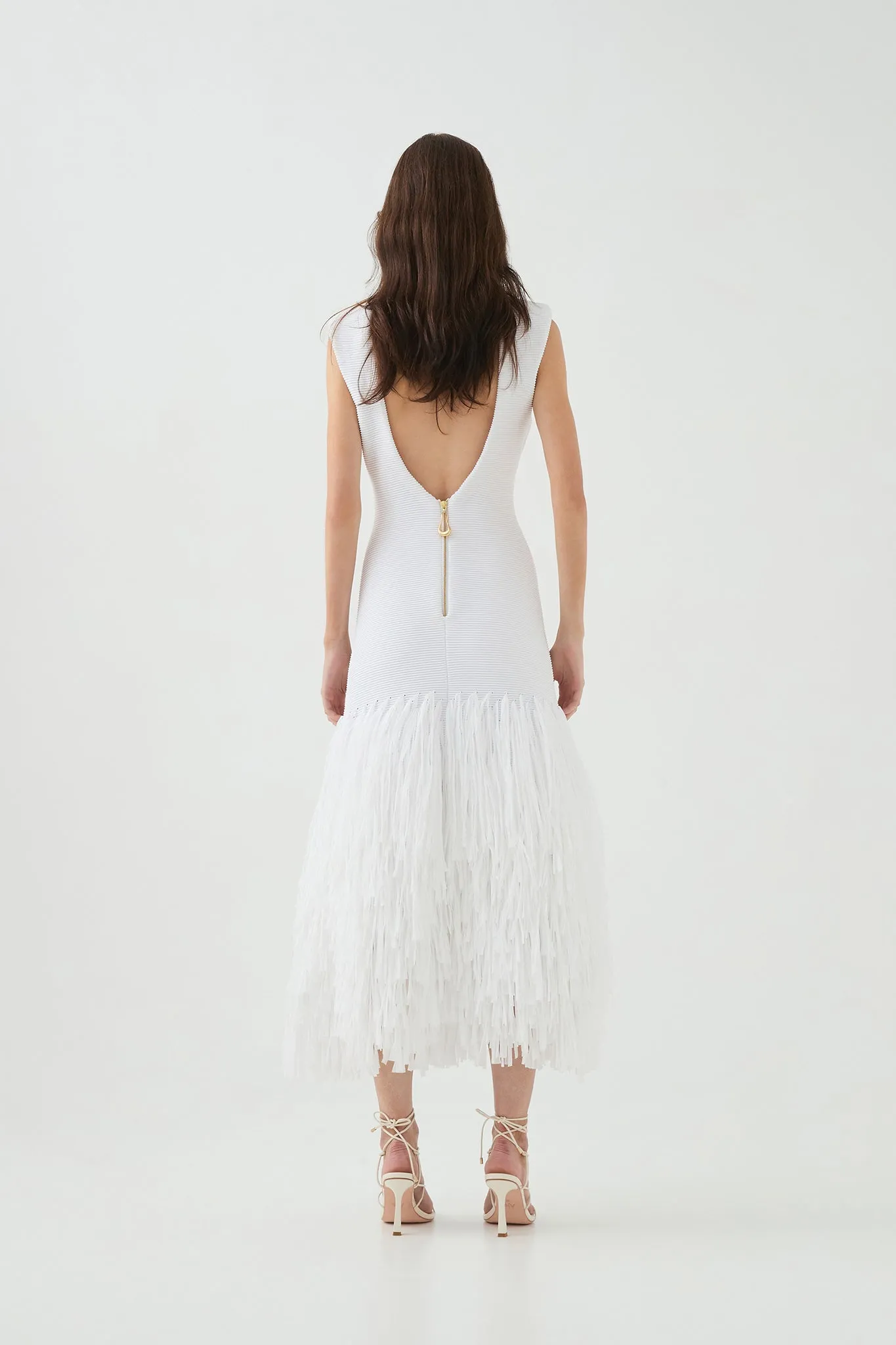 Rushes Knit Midi Dress