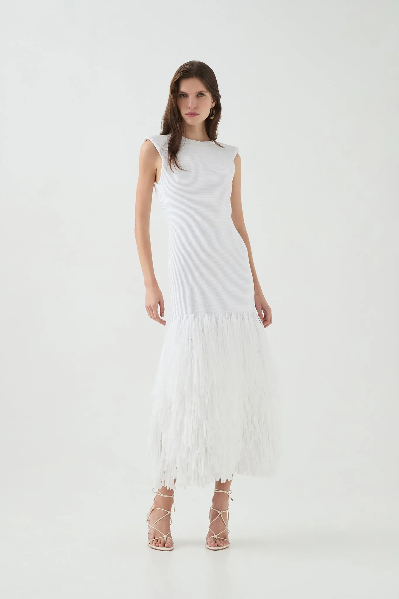 Rushes Knit Midi Dress