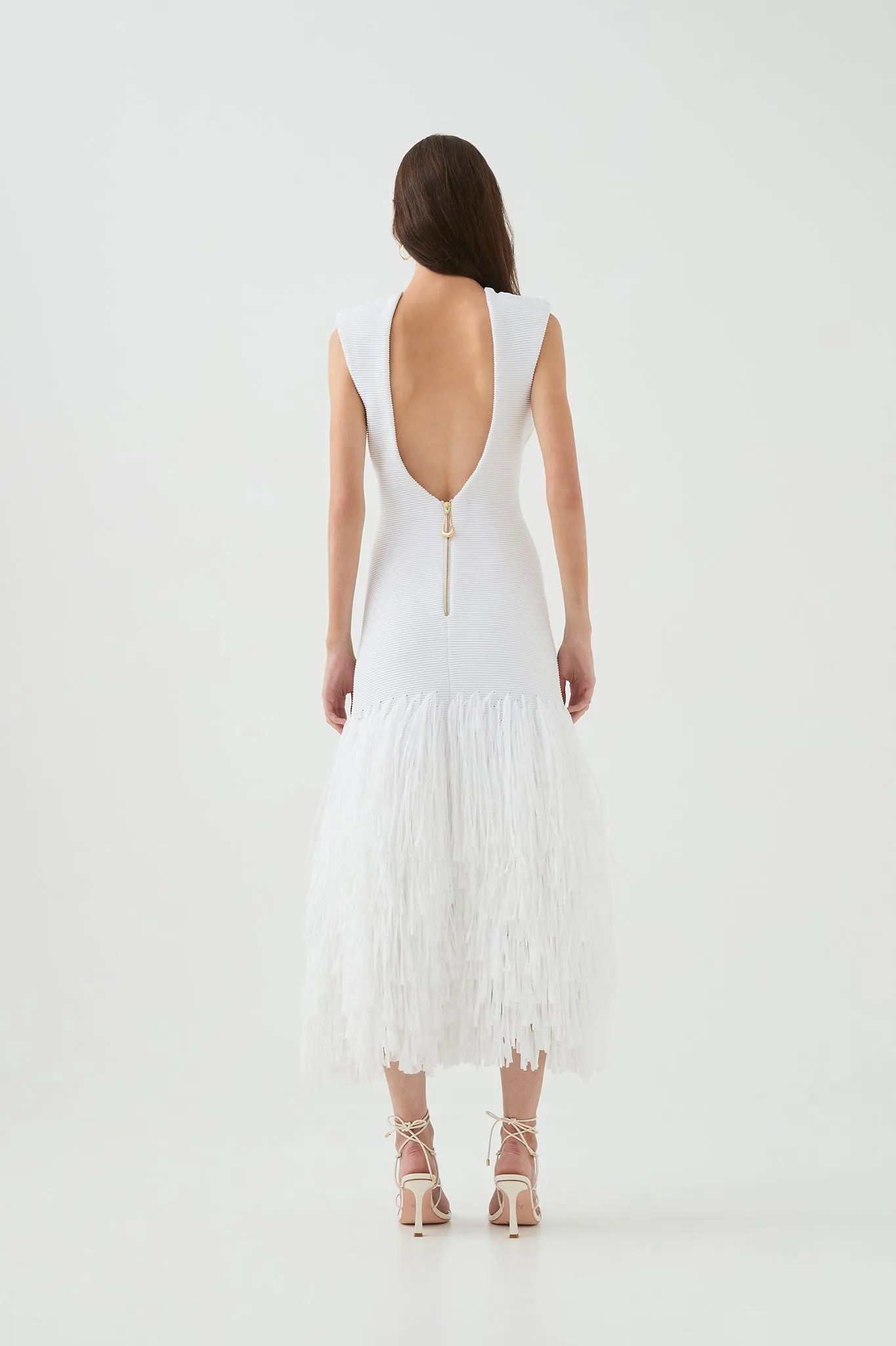 Rushes Knit Midi Dress