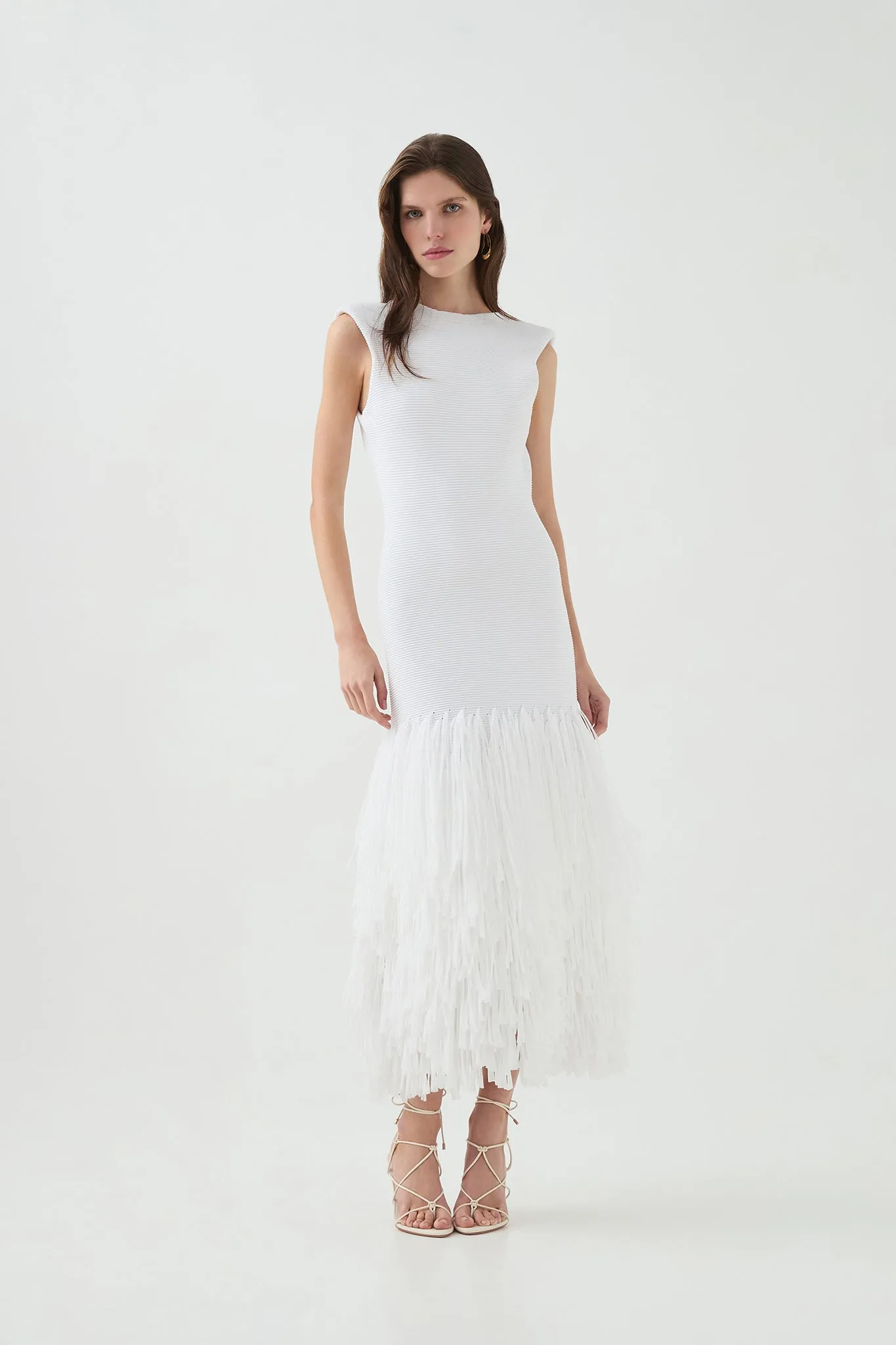 Rushes Knit Midi Dress
