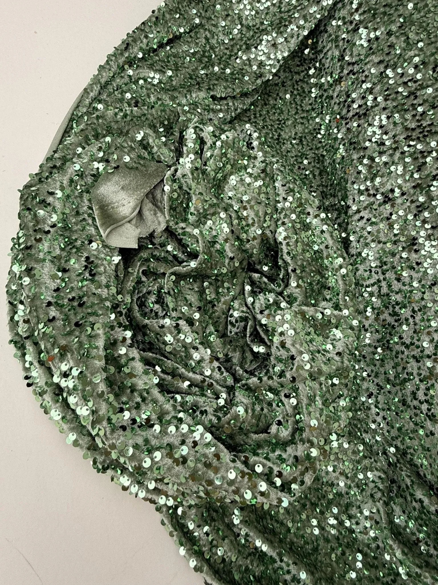 Sage Green Sequins on Sage Velvet Fabric by Yard, Green Sequin Material for Dresses Gowns, Curtains Bows, Bridal Backdrops DYI Crafts Fabric