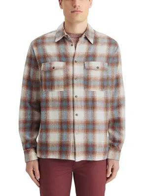 Sand-Blue Yarn Dyed Flannel Check Shirt