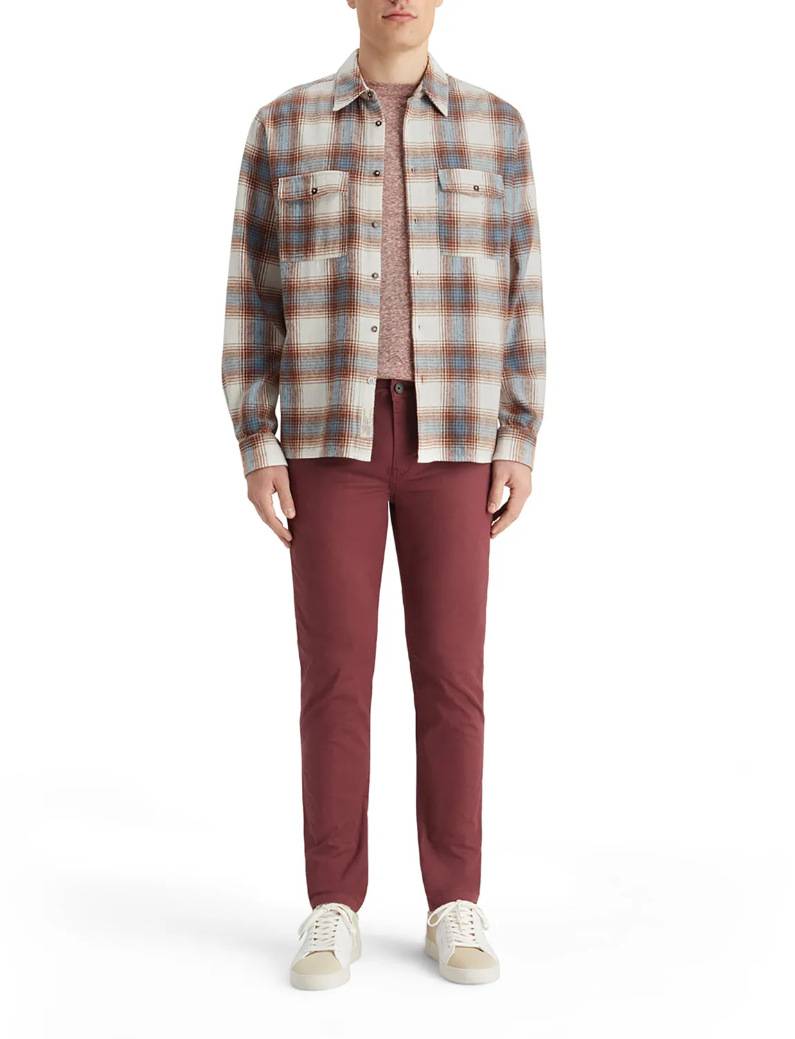 Sand-Blue Yarn Dyed Flannel Check Shirt