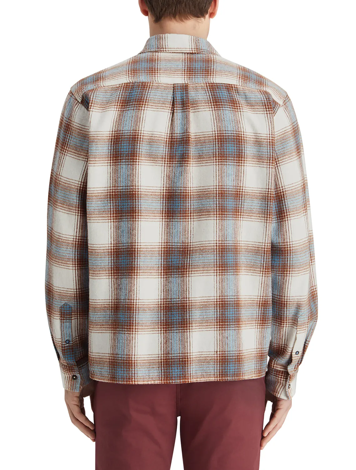 Sand-Blue Yarn Dyed Flannel Check Shirt