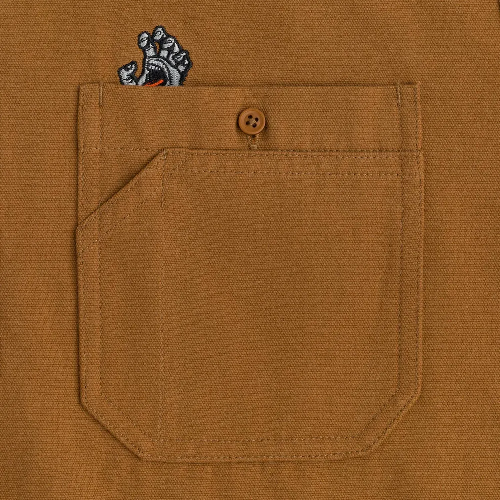 Santa Cruz Screaming Hand Button-Up L/S Utility Shirt Dusty Brown