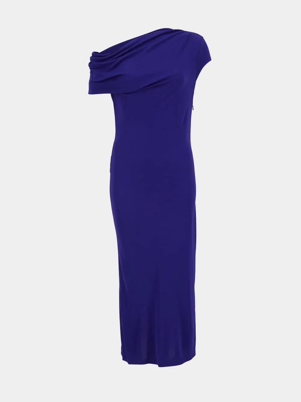 Sapphire Asymmetric Draped Dress