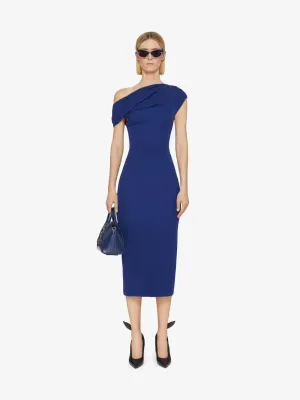 Sapphire Asymmetric Draped Dress