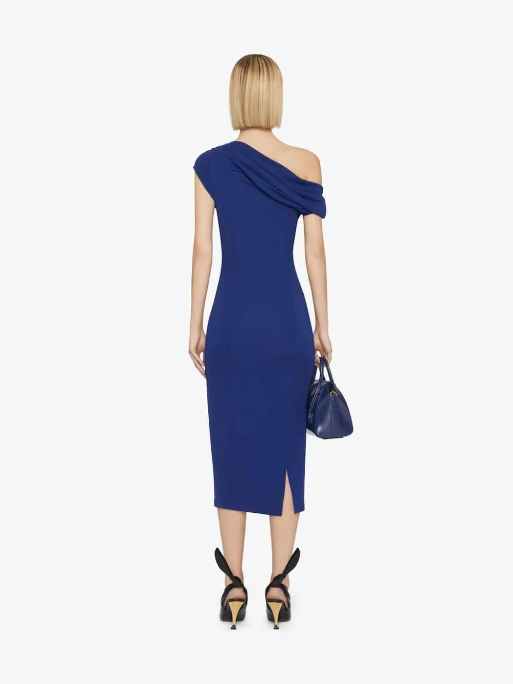 Sapphire Asymmetric Draped Dress