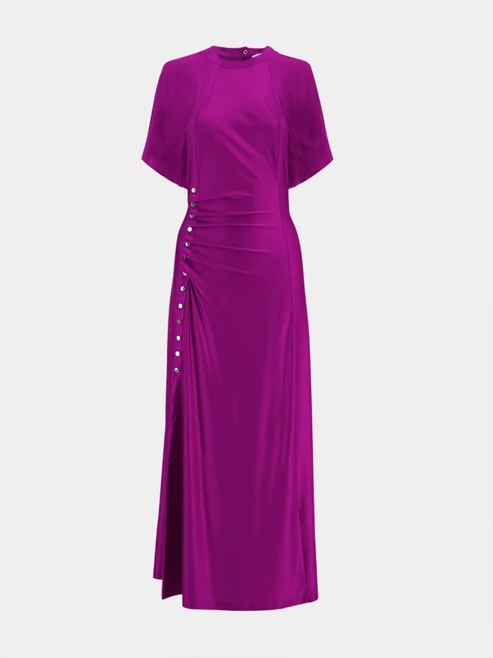 Satin Finish Long Draped Dress