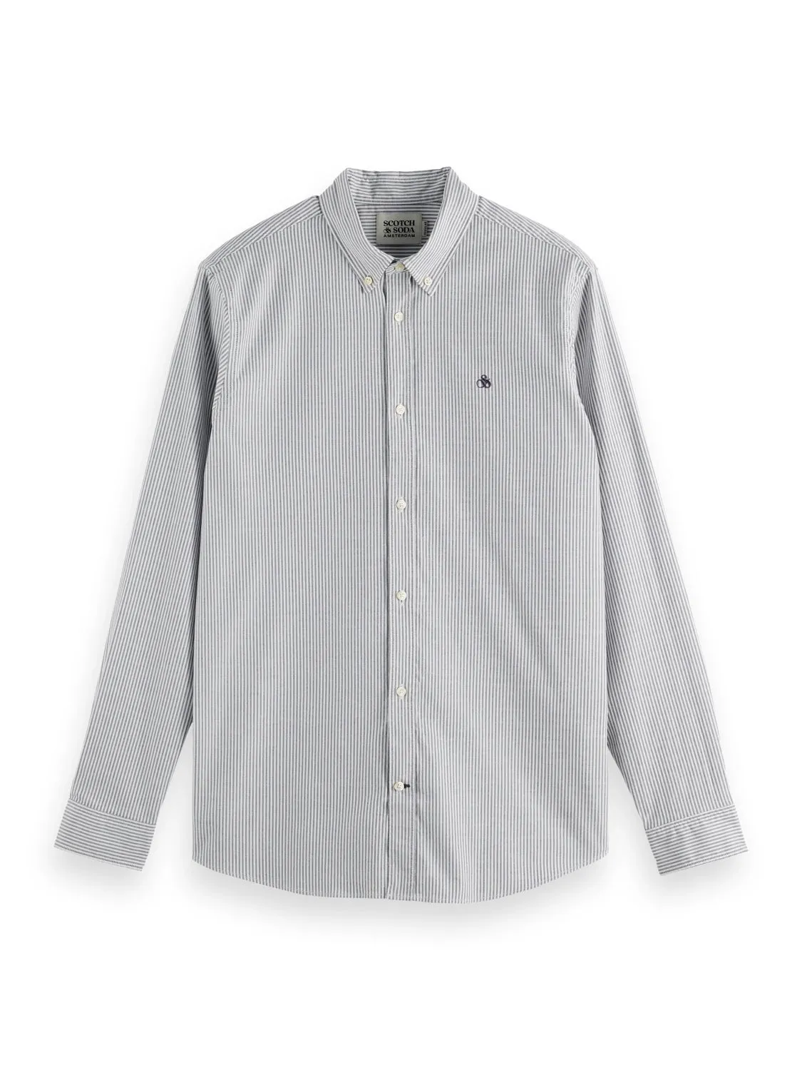 SCOTCH & SODA ESSENTIAL OXFORD COTTON STRIPE L/S SHIRT 178706