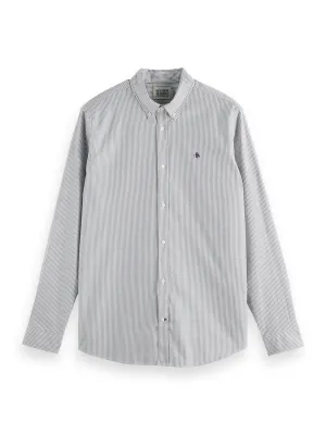 SCOTCH & SODA ESSENTIAL OXFORD COTTON STRIPE L/S SHIRT 178706