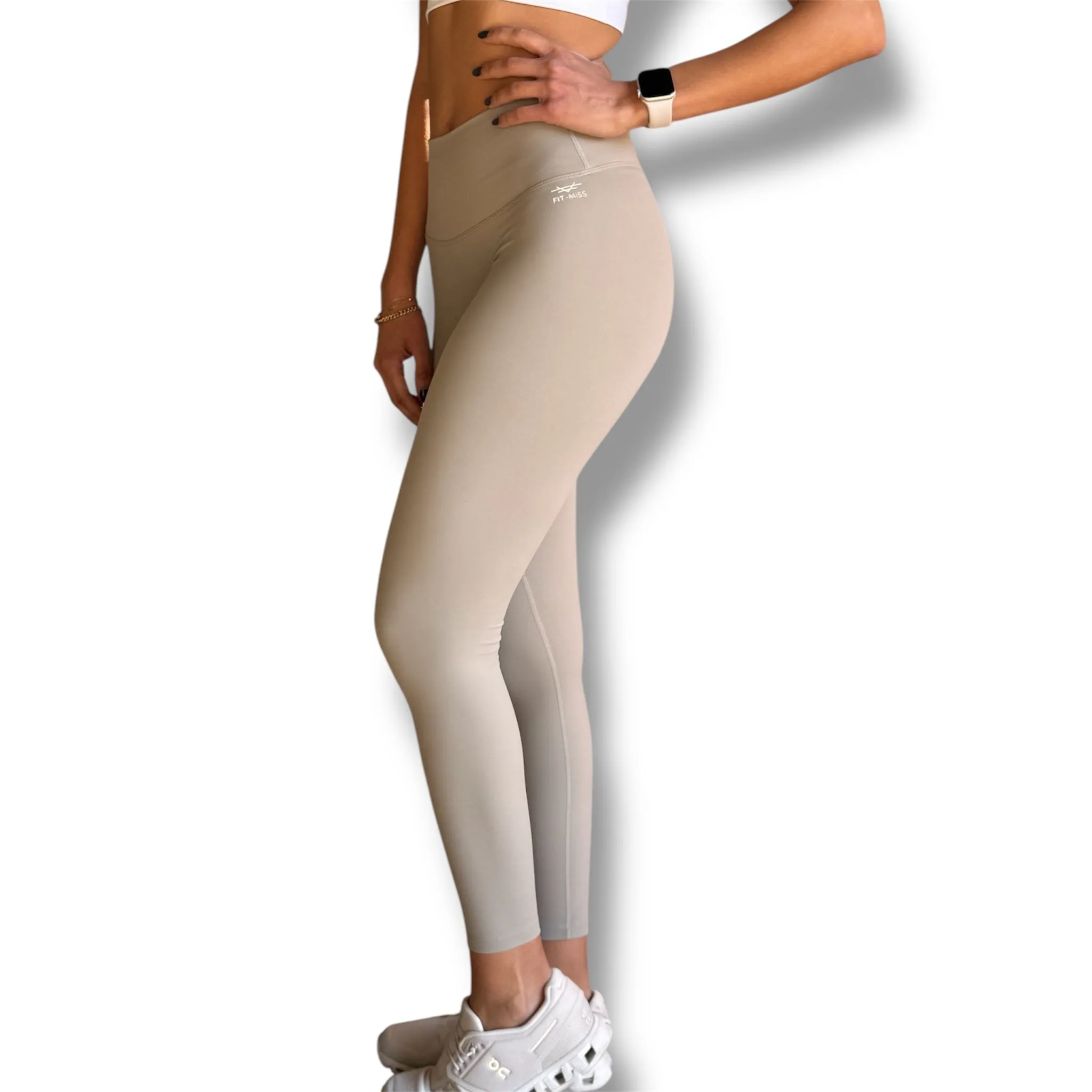 Seamless Front Basic Leggings - Agate Grey