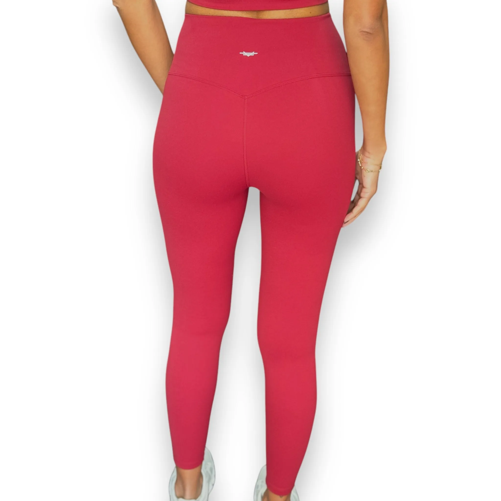 Seamless Front Basic Leggings - Burgundy