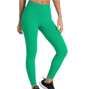Seamless Front Basic Leggings - Scallion Green