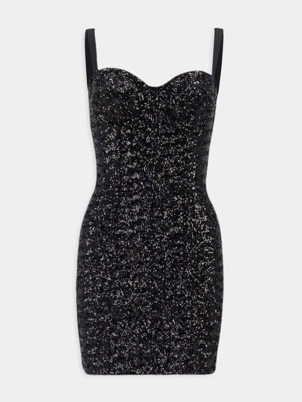 Sequinned Sweetheart-Neck Minidress