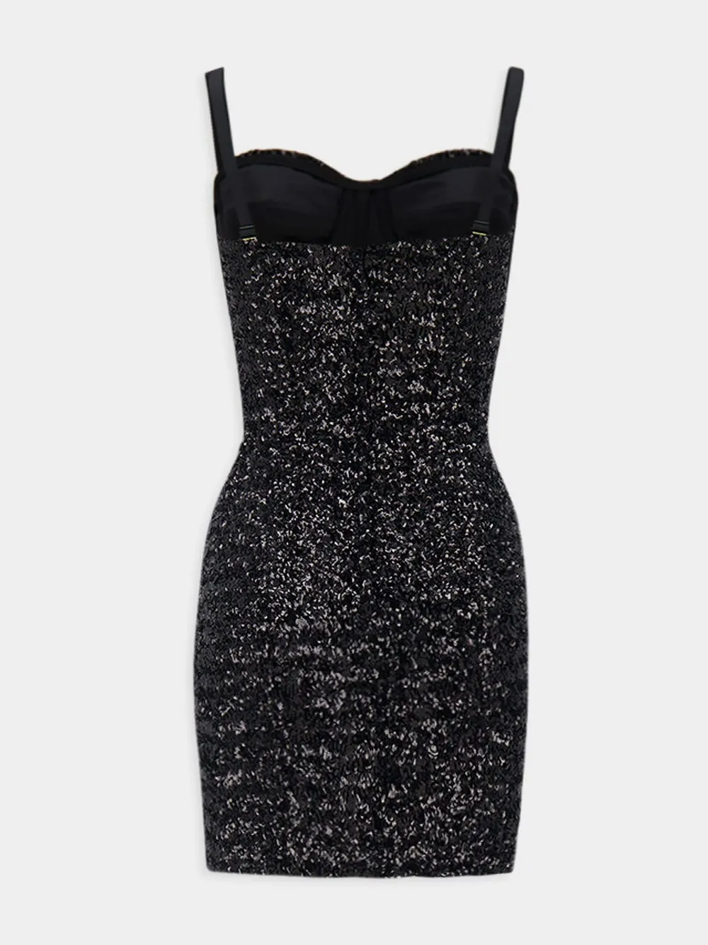 Sequinned Sweetheart-Neck Minidress