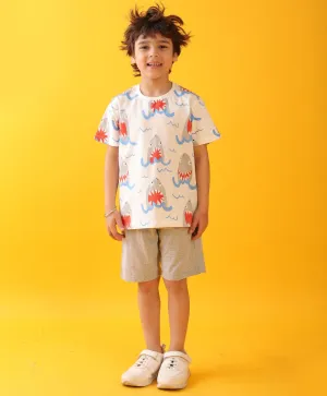 SHARK ECRU SHORTS SUMMER SET - OFF WHITE